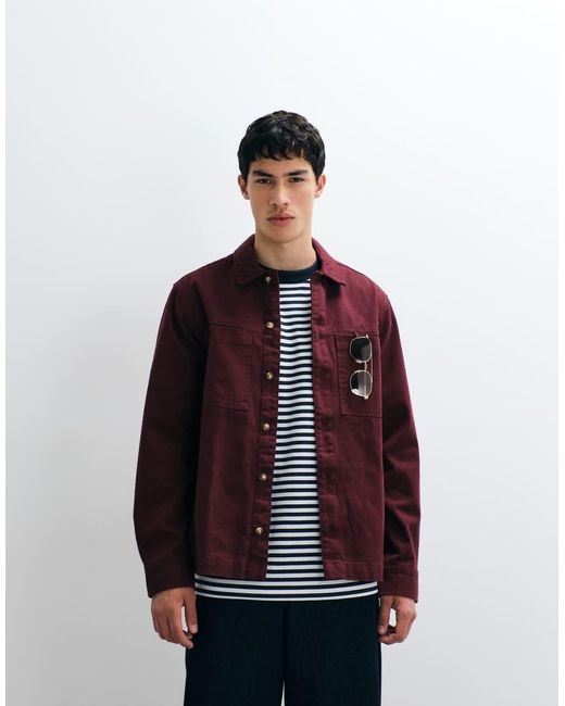 ASOS Purple Heavyweight Cotton Twill Overshirt for men