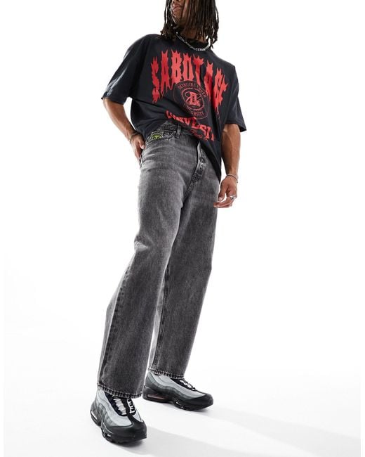 Jack & Jones Gray Ron Skater Fit Rigid Jeans for men
