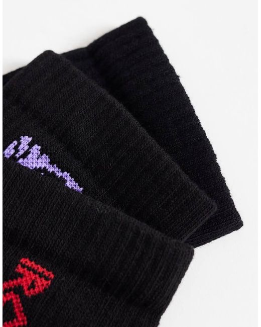 ASOS Black 3 Pack Socks With Iron Maiden Graphic for men