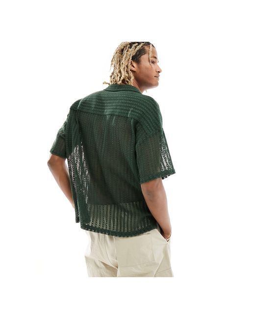 Chemise manches courtes boutonnée en tulle - foncé Native Youth pour homme en coloris Green