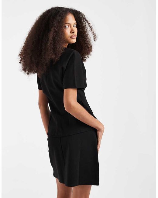 Pieces Black Short Sleeve Structured Jersey Vest