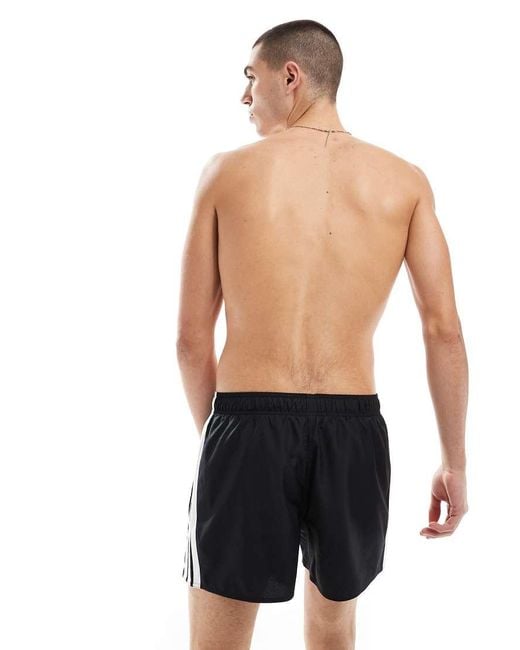 Adidas Originals Blue Adidas Swimming 3 Inch Swim Shorts With 3 Stripe for men