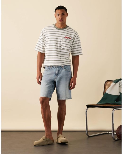 Levi's Blue 445 Athletic Straight Fit Denim Shorts for men