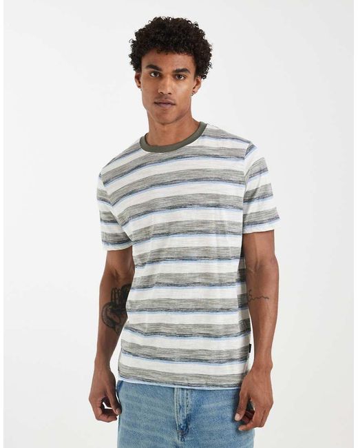 Blend Gray 100% Cotton Regular Fit T-shirt for men