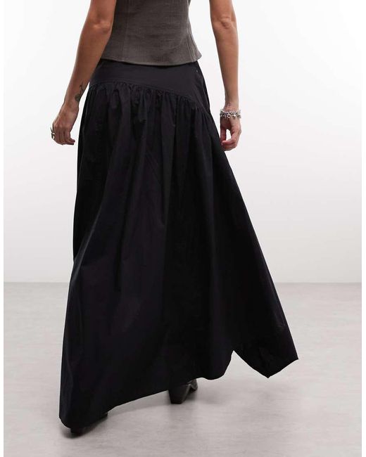 AllSaints White Nuria Gathered Pleated Midi Skirt