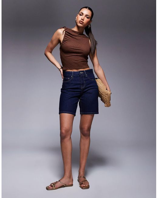 River Island Blue Denim Bermuda Short