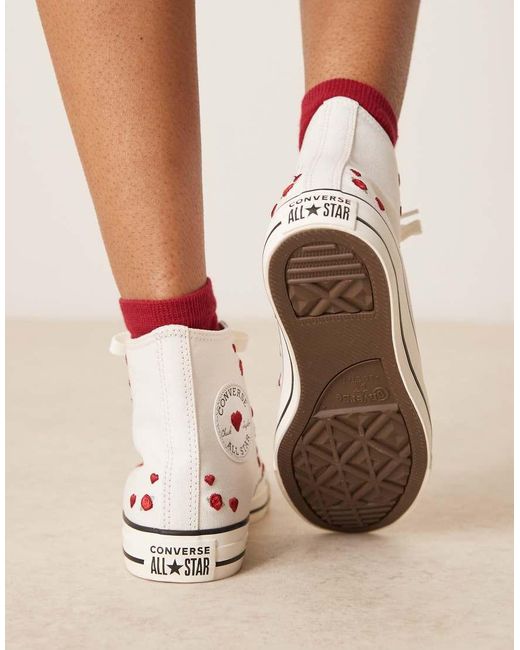 Converse Natural Hearts Chuck Taylor All Star Hi Trainers