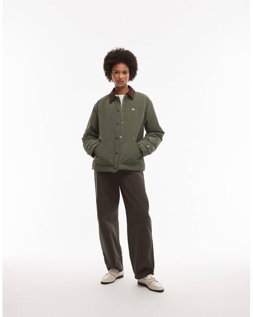 Tommy Hilfiger Green Cord Collar Chore Jacket
