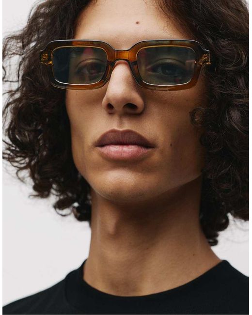 Pull&Bear Brown Square Sunglasses for men