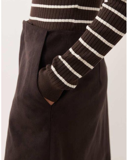 Threadbare Brown Suedette Mini Skirt