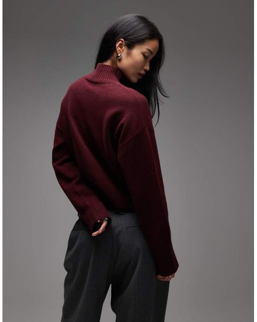 & Other Stories Brown High Neck Relaxed Knitted Sweater