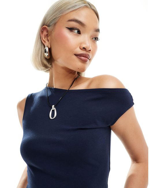 Weekday Blue Hedda Asymmetric Top