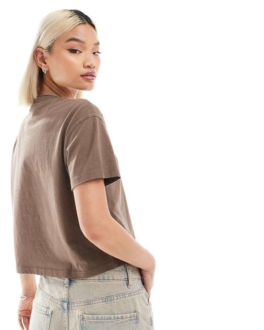 Dickies Gray Oakport Boxy Cropped T-shirt