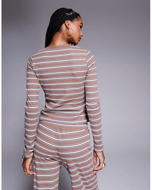ASOS Gray Weekend Collective Co-ord Stripe Cardigan