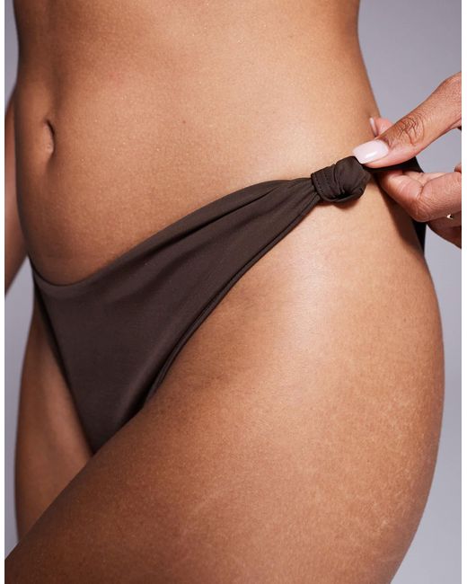 ASOS Black Nina Knot High Leg Bikini Bottom