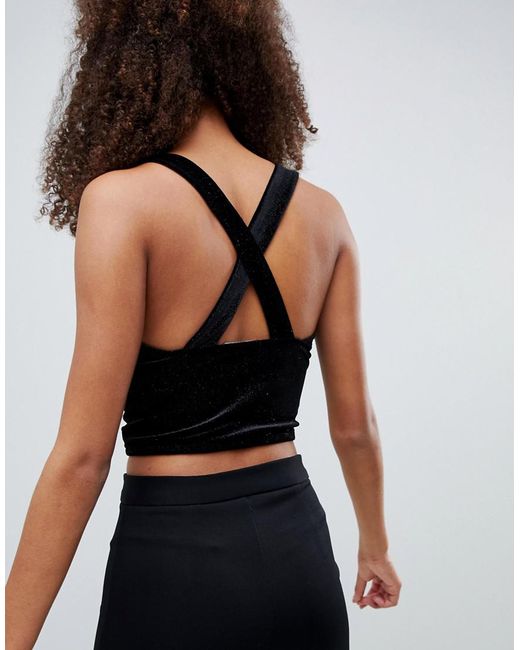bershka crop top black