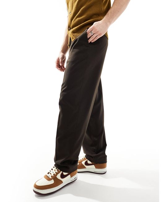 New Look Brown Pleated Smart Trouser for men