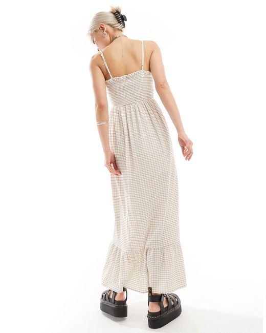 Daisy Street White Shirred Cami Midaxi Dress