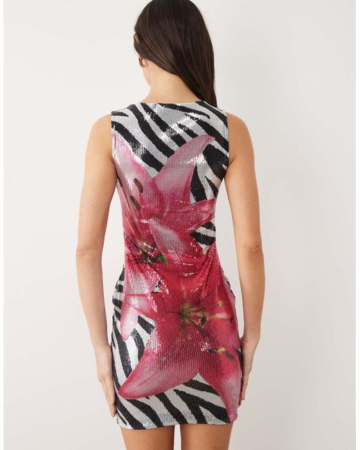 Kaiia Pink Exclusive Sequin Bandeau Mini Dress