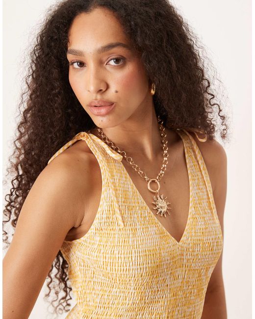 ASOS Natural – gerafftes minikleid