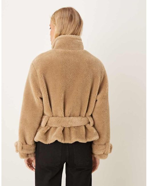 ASOS Natural Borg Cropped Trench Coat