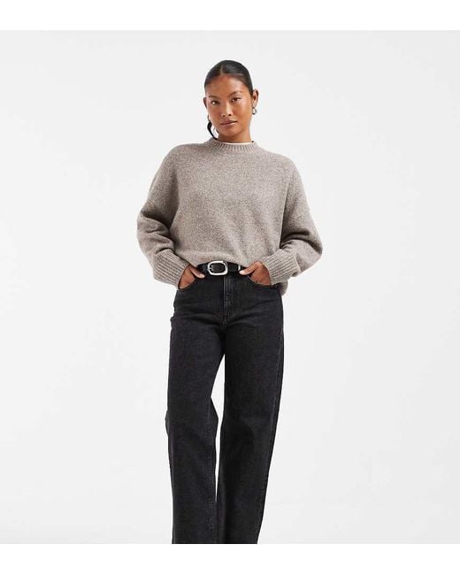 Only Petite Gray Juicy High Waisted Wide Leg Jeans