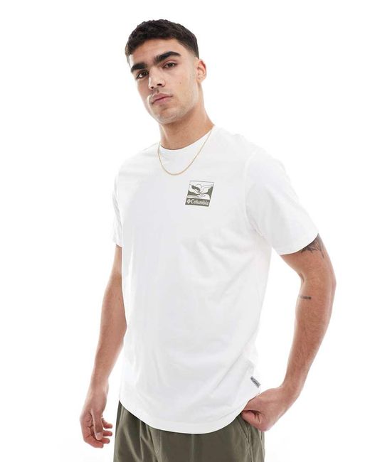 Columbia White Explorers Canyon Back T-shirt for men