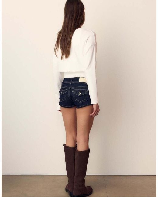 Stradivarius Natural Long Sleeve Boat Neck T-shirt With Band