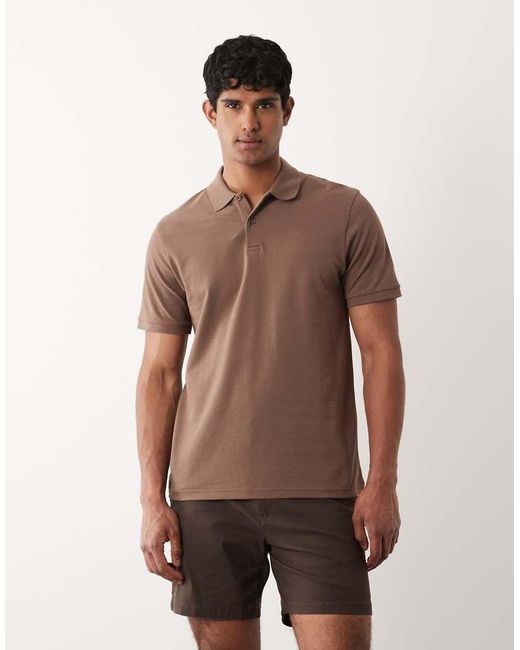 Polo Basic Regular Fit di ASOS in Brown da Uomo