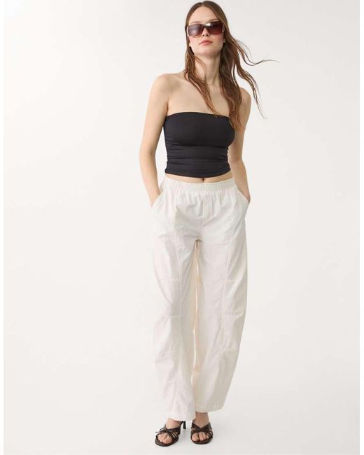 Stradivarius Black Polyamide Bandeau Top