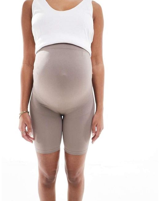 Mama.licious White Mamalicious Maternity Seamless Shorts