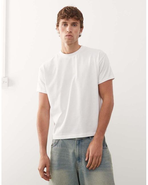Reclaimed Vintage White Cropped Boxy T-shirt for men