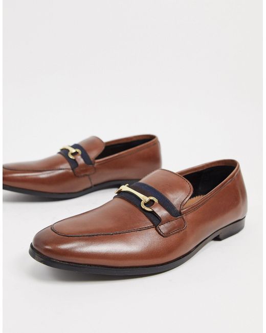 Walk London Raphael - Loafers Met Staafje Van Leer in het Bruin voor heren  - Lyst