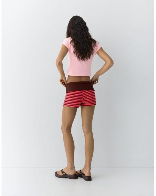 Pull&Bear Brown Striped Shorts