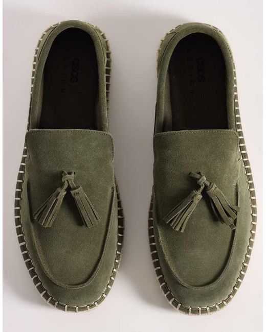 ASOS Green Espadrilles With Tassle for men