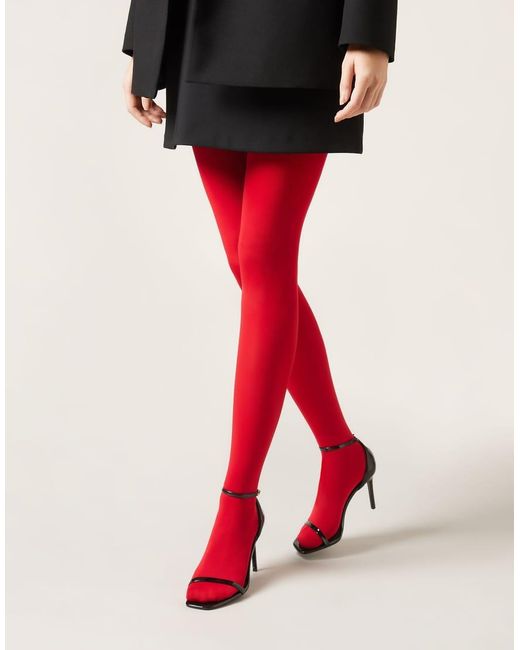 Calzedonia Red 50 Den Total Comfort Soft Touch Tights