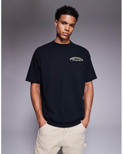 Good For Nothing Blue Oversized T-Shirt for men