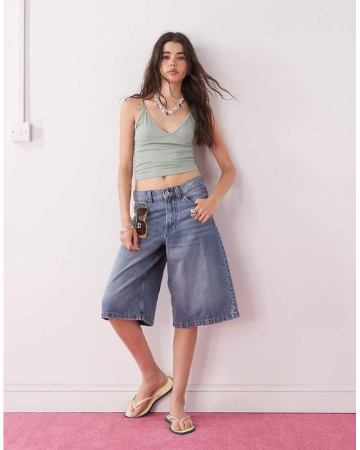 Collusion Green Deep V Cami Top