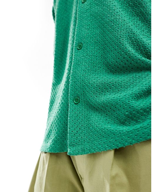 ASOS – locker geschnittenes baseball-hemd in Green für Herren