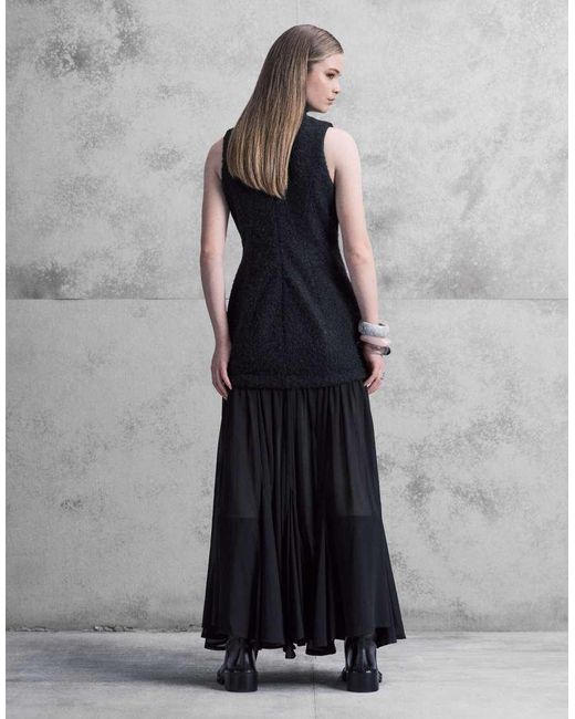 ASOS Black Hybrid Sleeveless Dropped Waist Maxi Dress With Godets