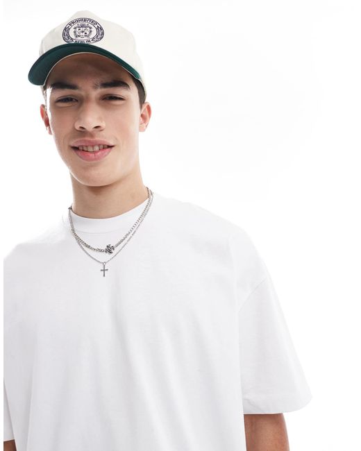 T-shirt oversize coupe carrée en tissu épais ASOS pour homme en coloris White