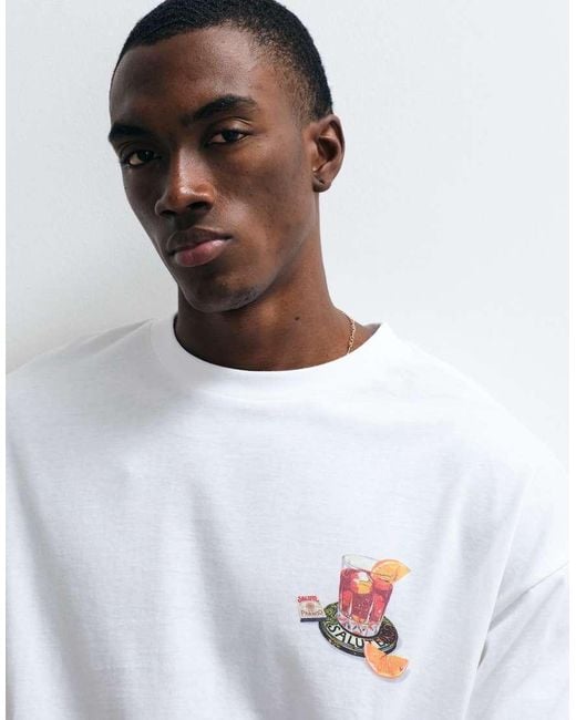 ASOS White Oversized T-shirt With Negroni Chest Graphic for men