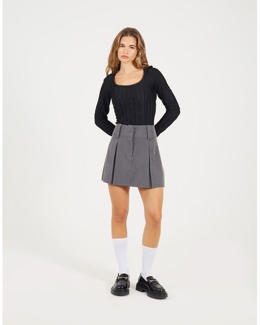 Brave Soul Black Textured Scoop Neck Top