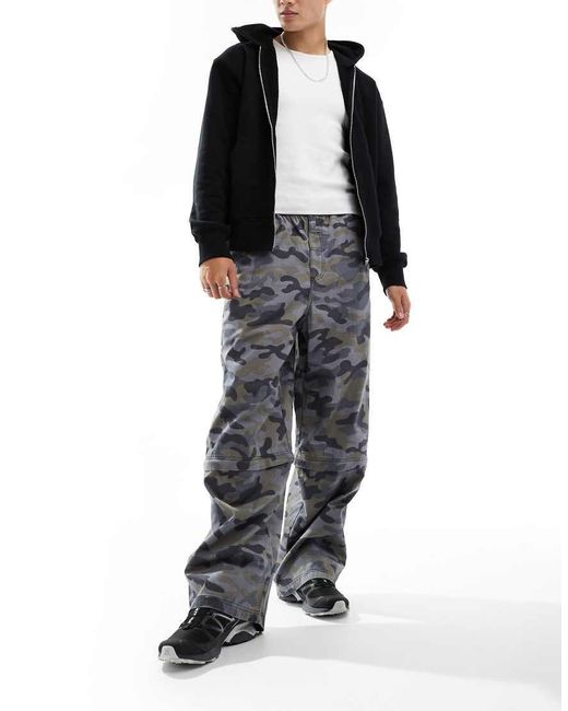 Collusion Black Pull On Adjustable Waist baggy Skate Pants for men