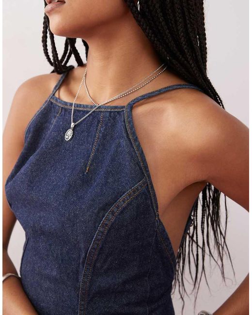 Collusion Pink 90s Open Back Denim Midi Dress