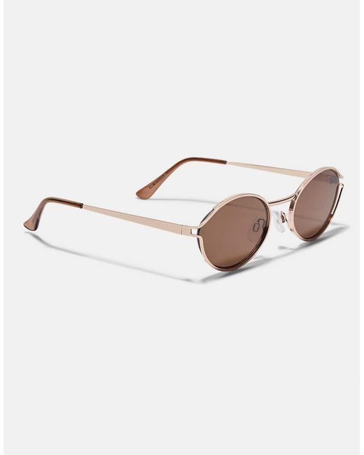 Stradivarius Pink Round Metal Glasses