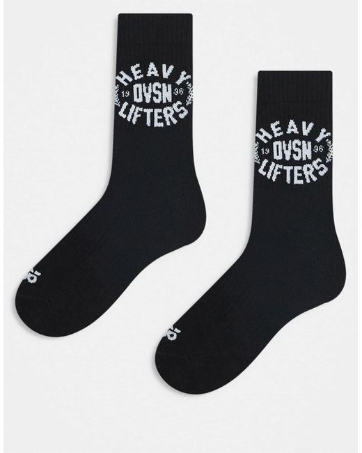 4505 Black Heavy Lifting Graphic Training Sock 2 Pack for men