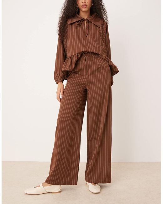 Glamorous Brown Poplin Pull On Trouser