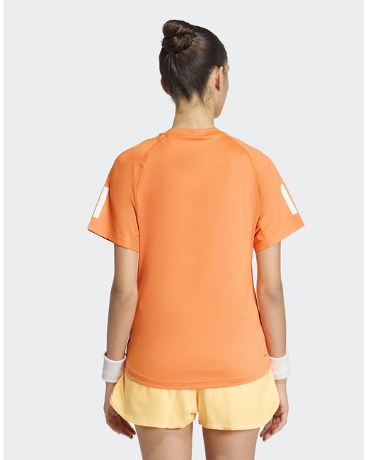 Adidas Originals Orange Club 3-Stripes Tennis Climacool Tee