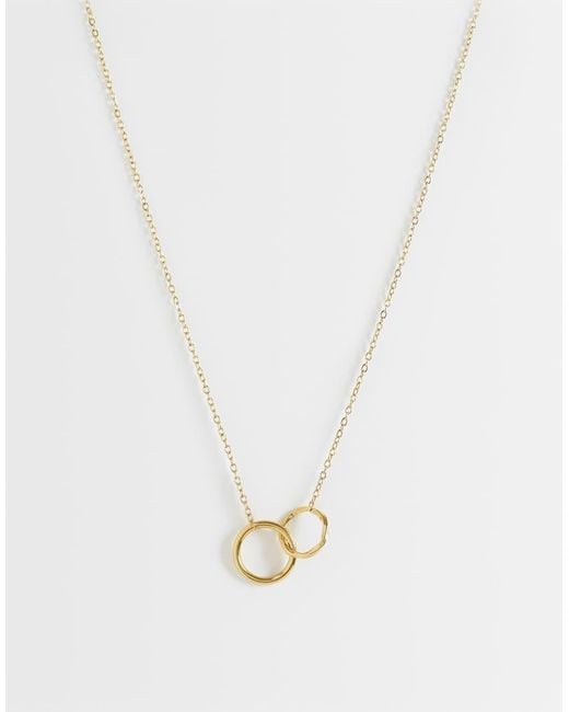 ASOS White Waterproof Stainless Steel Necklace With Double-loop Link Design